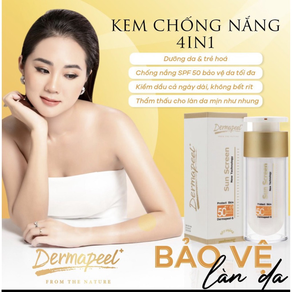 KEM CHỐNG NẮNG CAO CẤP DERMAPEEL+ 4IN1 SUN SCREEN SPF50+ - DƯỠNG DA HÀN QUỐC | BigBuy360 - bigbuy360.vn