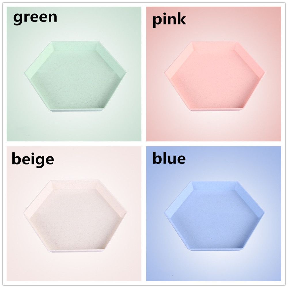 Đĩa Đựng Thức Ăn Hình Lục Giác Đa Năng Bằng Lúa Mạch