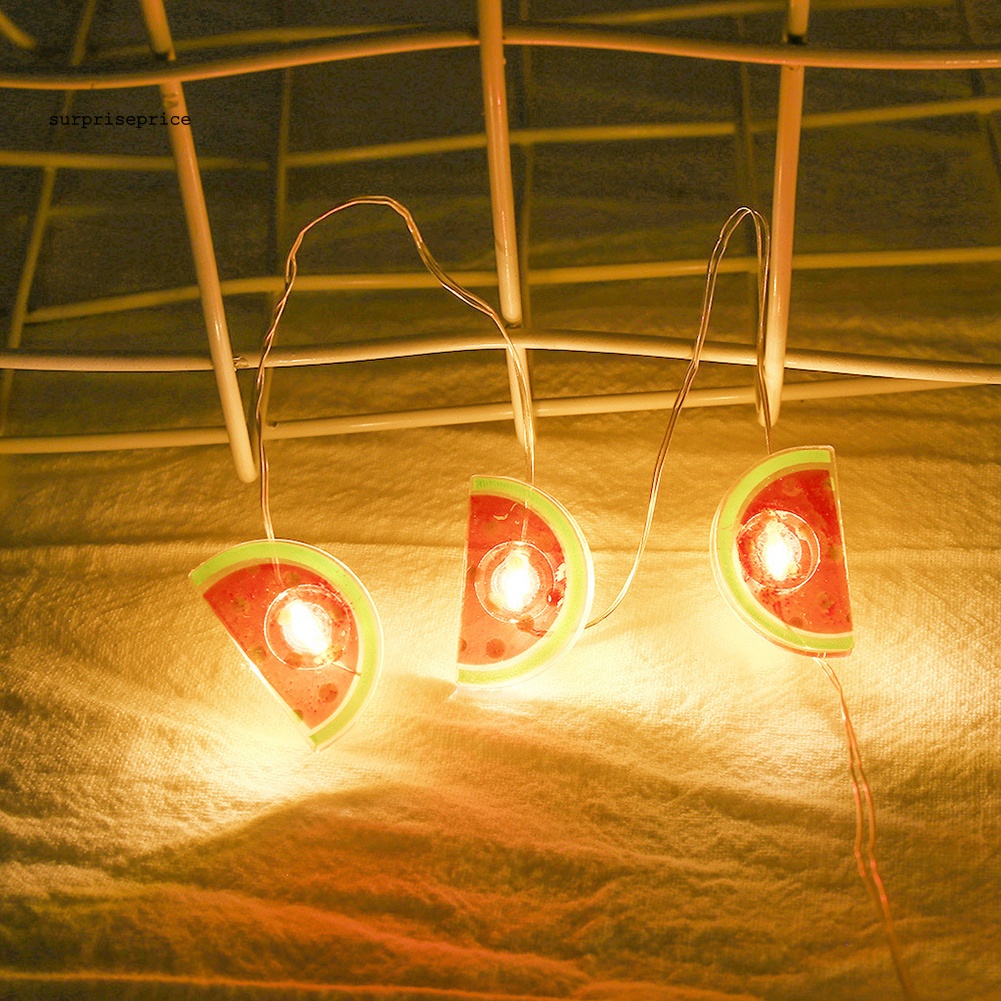 Dây Đèn LED Hình Quả Dưa Hấu Dễ Thương Dùng Pin Trang Trí Tiệc