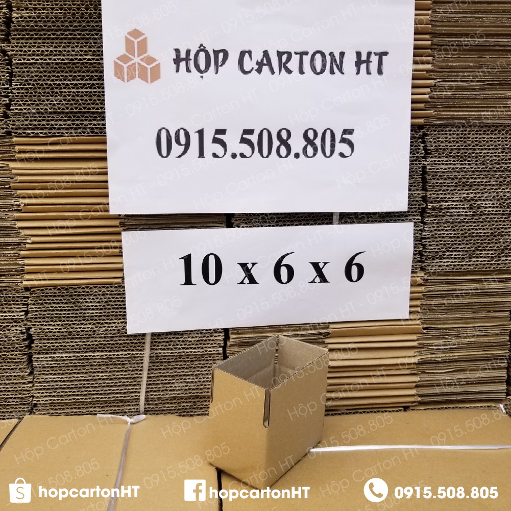 10x6x6 combo 100 hộp carton đóng hàng hộp giấy carton size nhỏ giá rẻ - Hộp carton HT