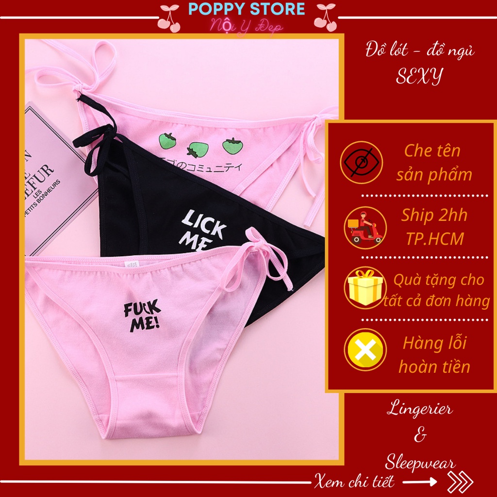 Quần lót nữ Cotton ⚡Mã AT050 /  CHE TÊN SẢN PHẨM⚡ chất liệu mềm mại, thoáng mát, free size - buộc dây dễ thương