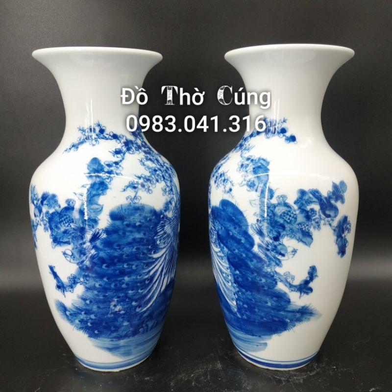 Lọ lục bình men xanh lam