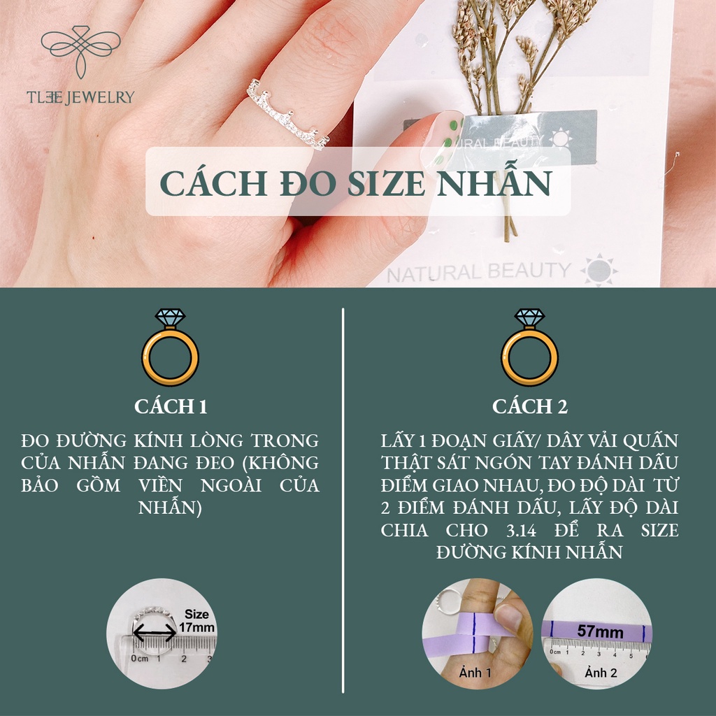Nhẫn bạc nữ TLEE CROWN nạm đá sang trọng NCJ A0161