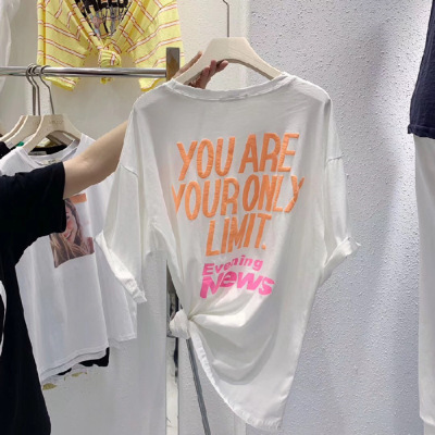 Áo thun tay lỡ phong cách Hàn Quốc thời trang mùa hè 2021 cho nữ