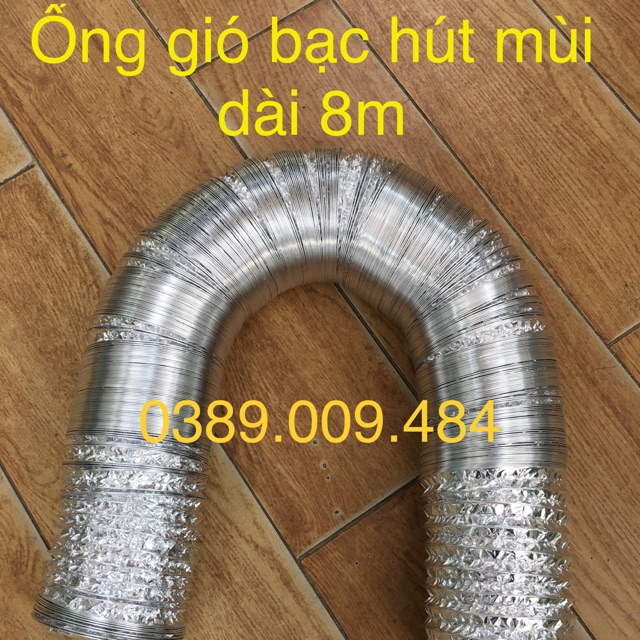 Ống bạc thông gió, hút mùi 100mm dài 8m