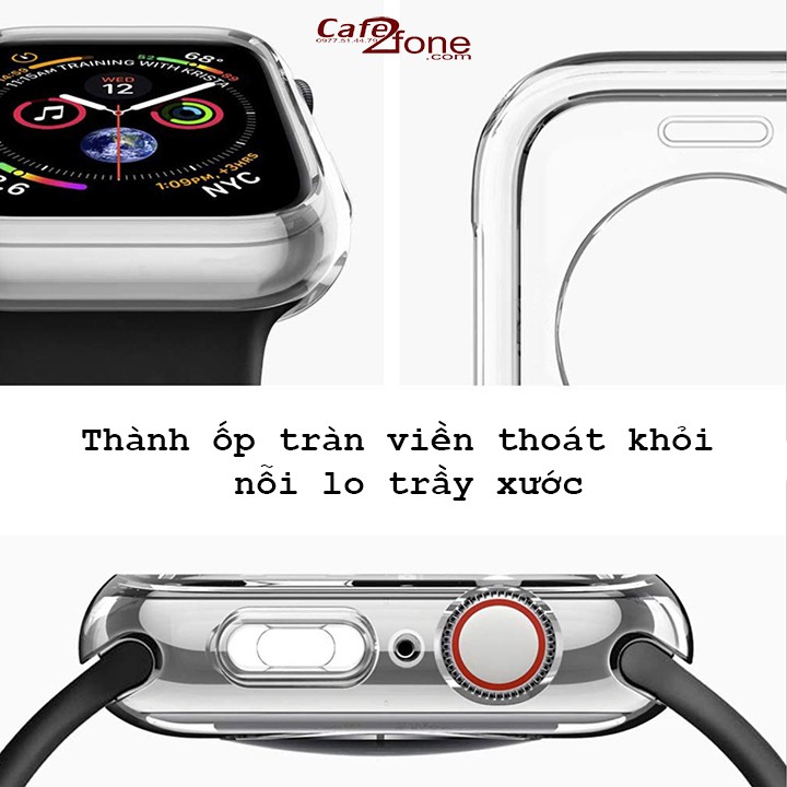 Ốp viền Apple Watch chống sốc silicon mềm bảo vệ toàn thân - Cafe2fone