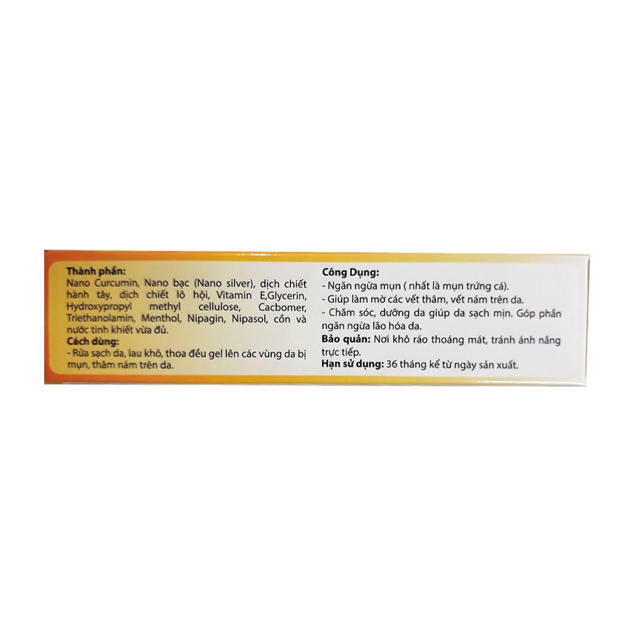 Kem gel ngừa mụn làm mờ vết thâm Nano Curcumin siêu hấp thu Decumin - Tuýp 25g