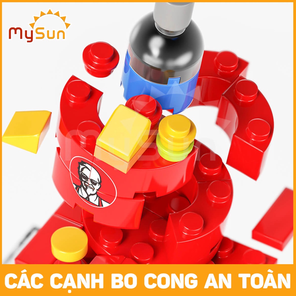 Bộ đồ chơi lắp ráp ghép xếp mô hình nhà hàng, siêu thị, cà phê thành phố city sáng tạo cho bé gái, trai MySun
