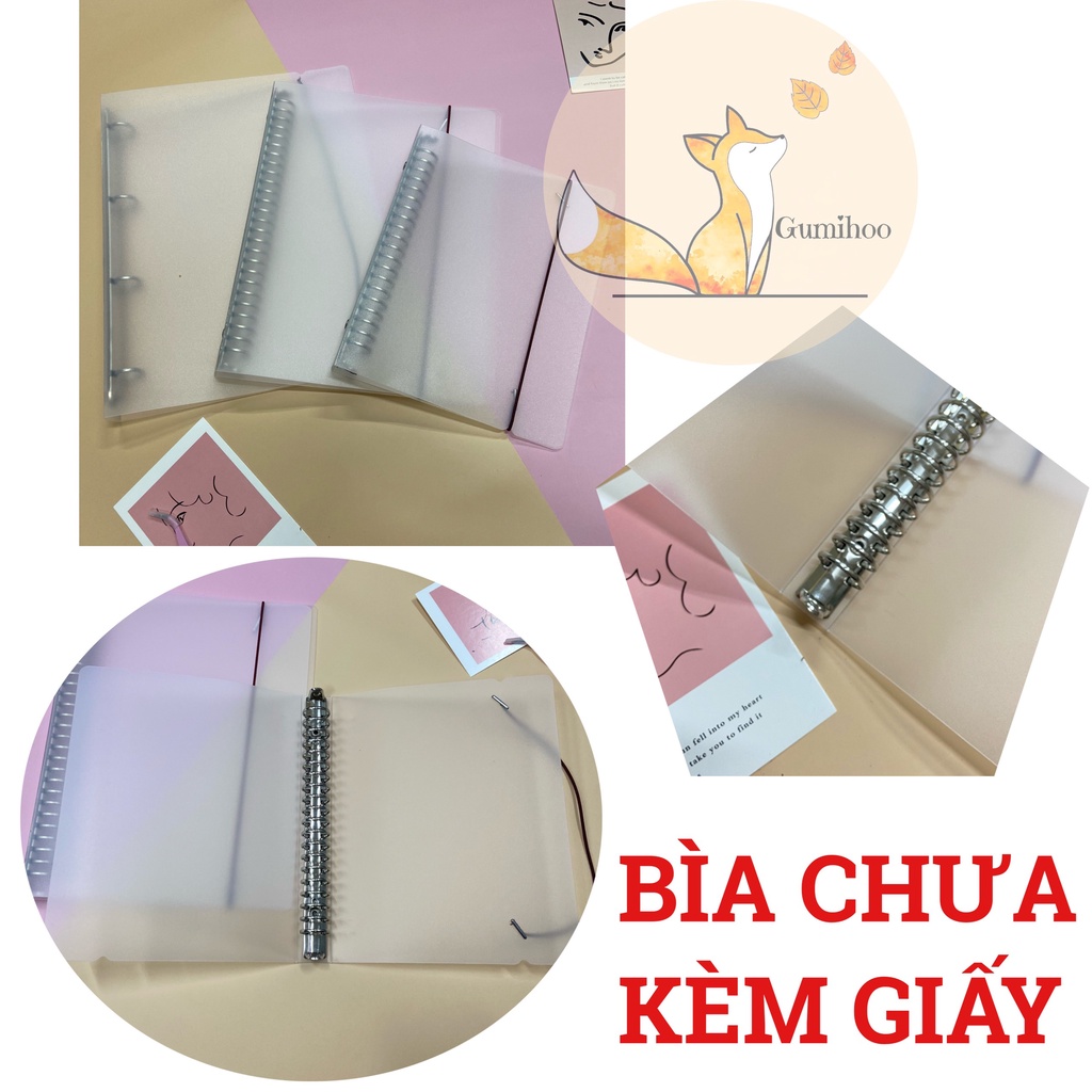 [ẢNH CHỤP THẬT] Bìa sổ còng binder nhựa cứng khổ A5-20 Lỗ/ B5-26 Lỗ phụ kiện sổ planner Bullet journal