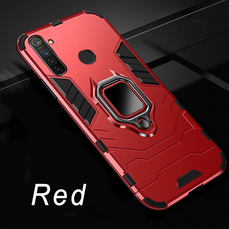 Ốp điện thoại cứng gắn đế nam châm phong cách Black Panther dành cho OPPO Realme 5 / 5 Pro