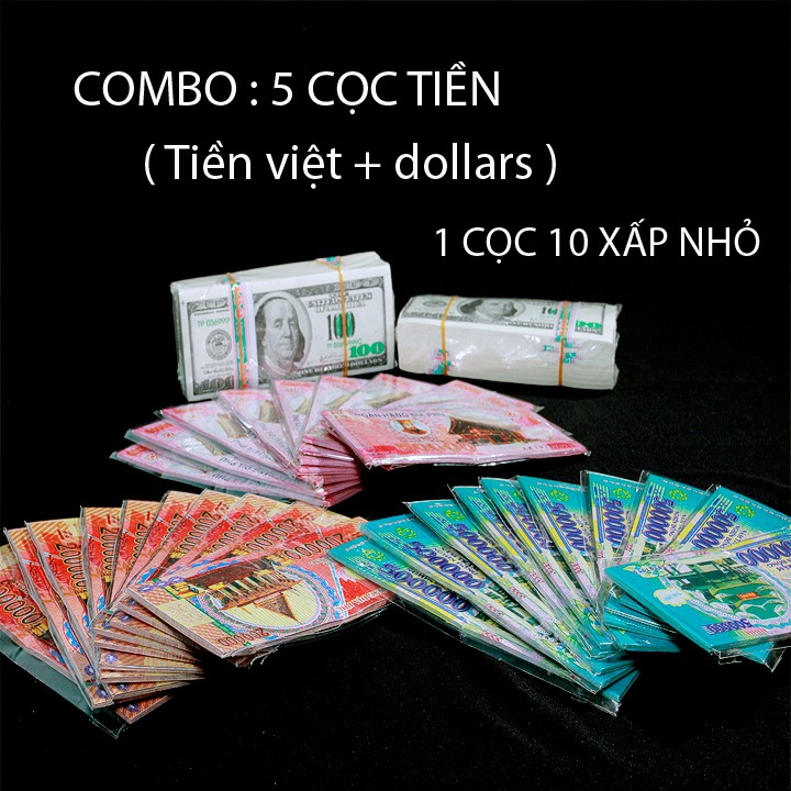 [COMBO 5 CỌC] TIỀN DOLLARS + TIỀN VIỆT GIÁ 50.000đ