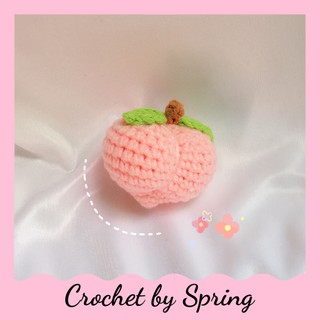 hàng có sẵn MÓC KHOÁ LEN TRÁI ĐÀO l crochetbyspring