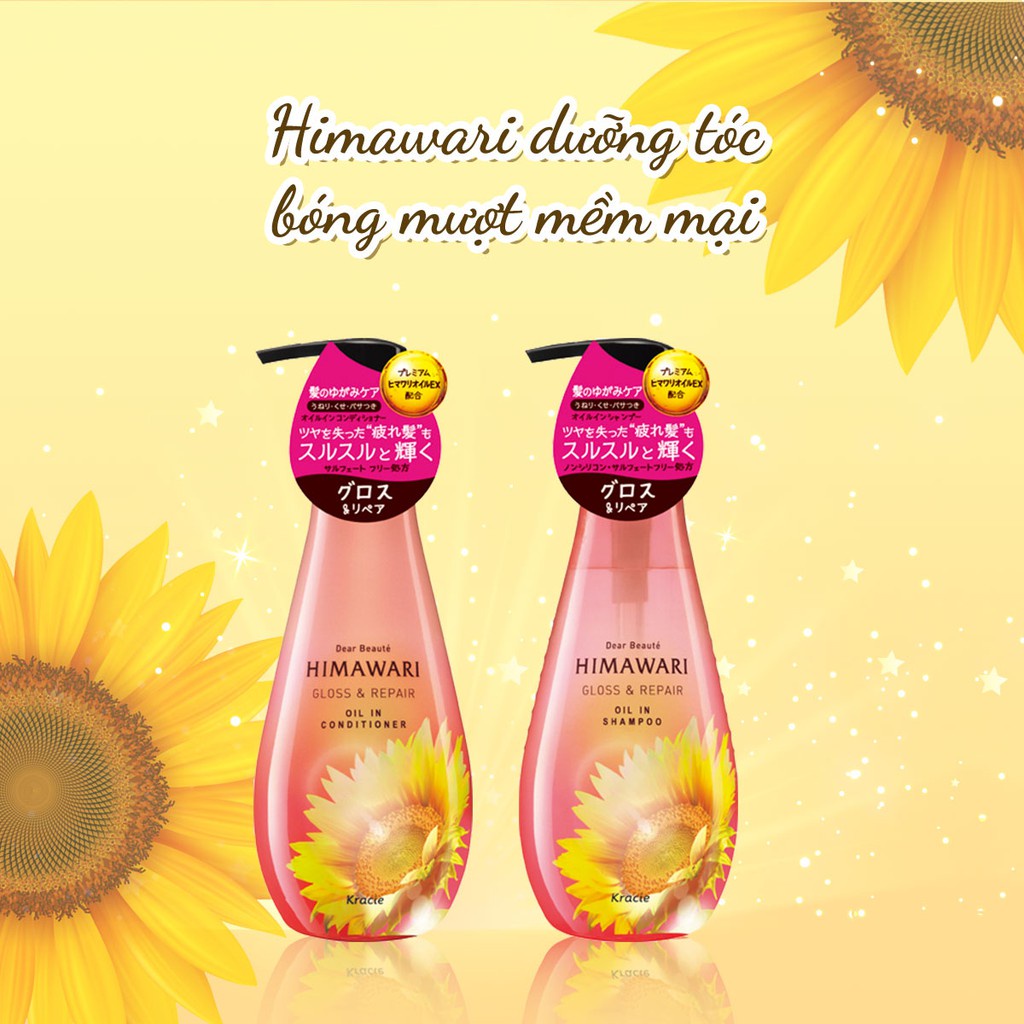 Dầu gội / dầu xả phục hồi tóc và làm dày tóc / giàu dưỡng chất / bóng mượt Himawari 500ml