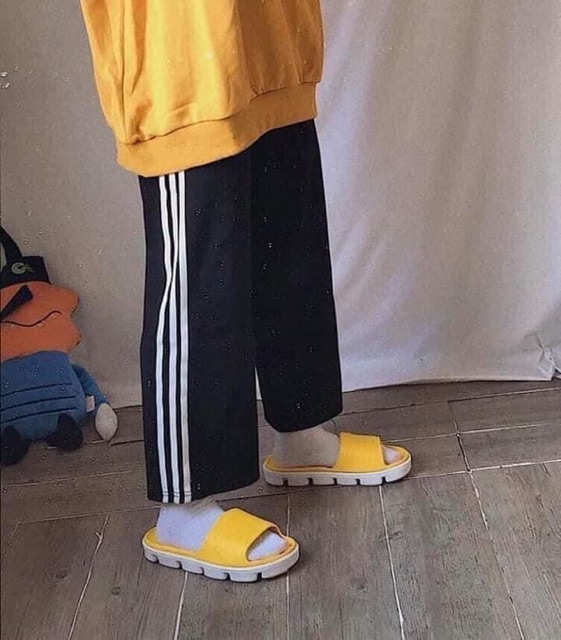 Quần ống rộng học sinh 3 sọc cạp chun