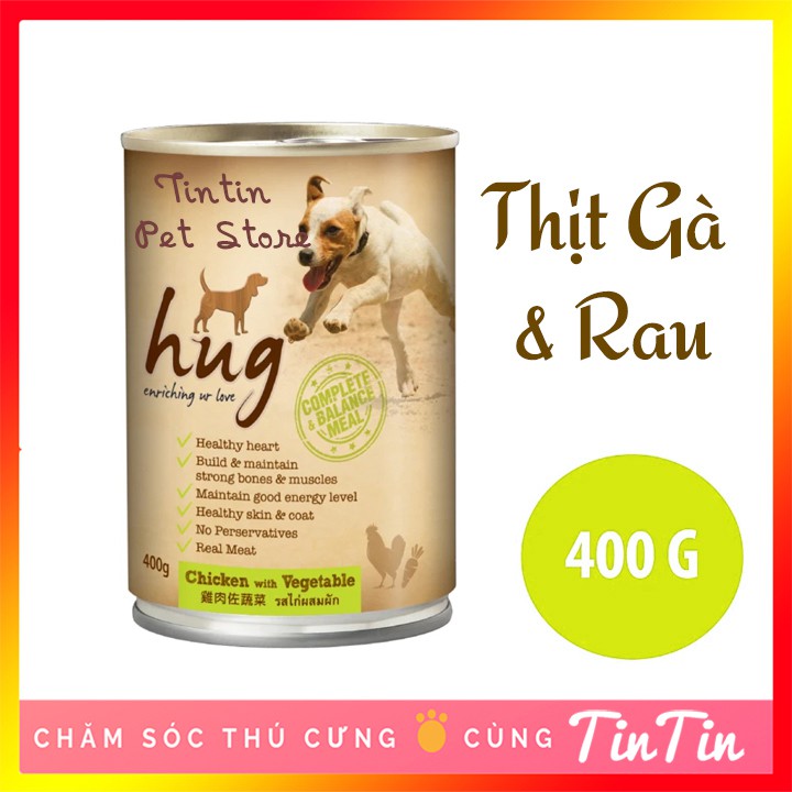 Pate Dinh Dưỡng HUG Cho Chó Dang Lon 400 Gram #Tintin Pet Store