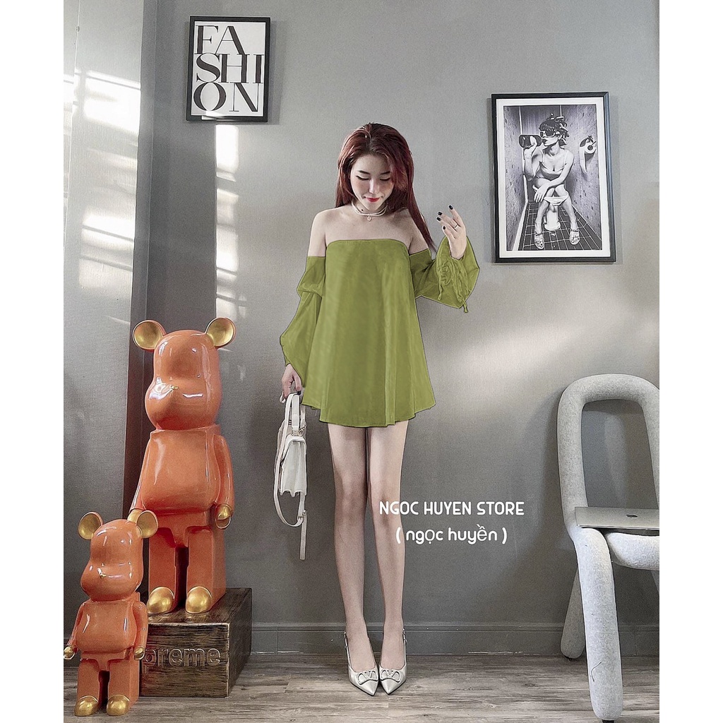 Đầm nữ trễ vai tay dài siêu xinh xắn TT 62