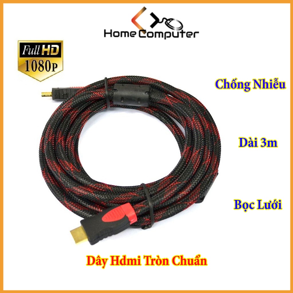 Cáp HDMI Bọc Dù 1.5M/ 3M/ 5M Siêu Bền - Chuẩn 1.4V - Full Box - BH 3 Tháng