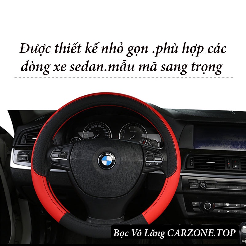 Bọc Vô Lăng Ô Tô Bằng Da PU Cao Cấp – Vô Lăng Size 38 CARZONE.TOP