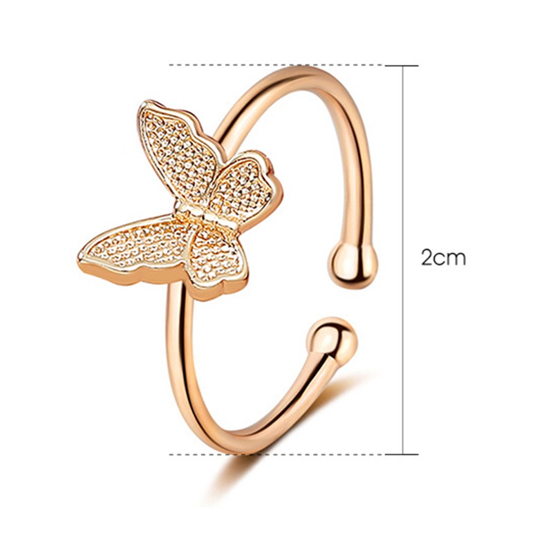 Nhẫn đồng gắn hình bướm chỉnh được kích thước