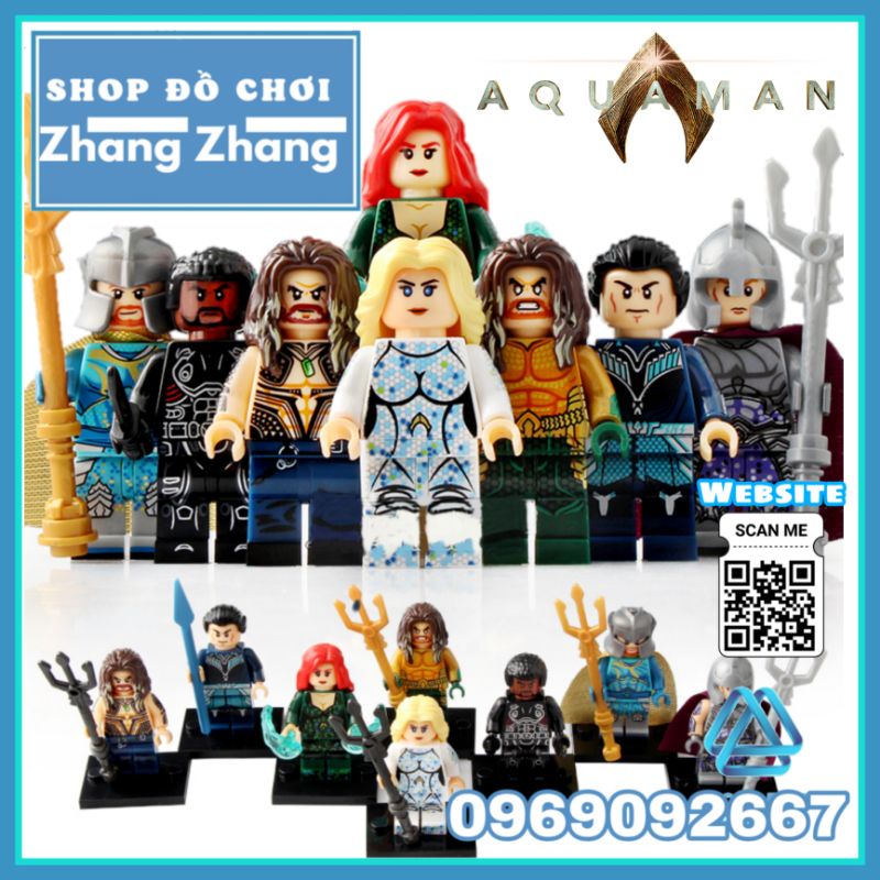 Đồ chơi xếp hình Aquaman gồm Black Manta - Vulko - Atlanna - Mera - Nereus - Orm Minifigures Xinh X0237