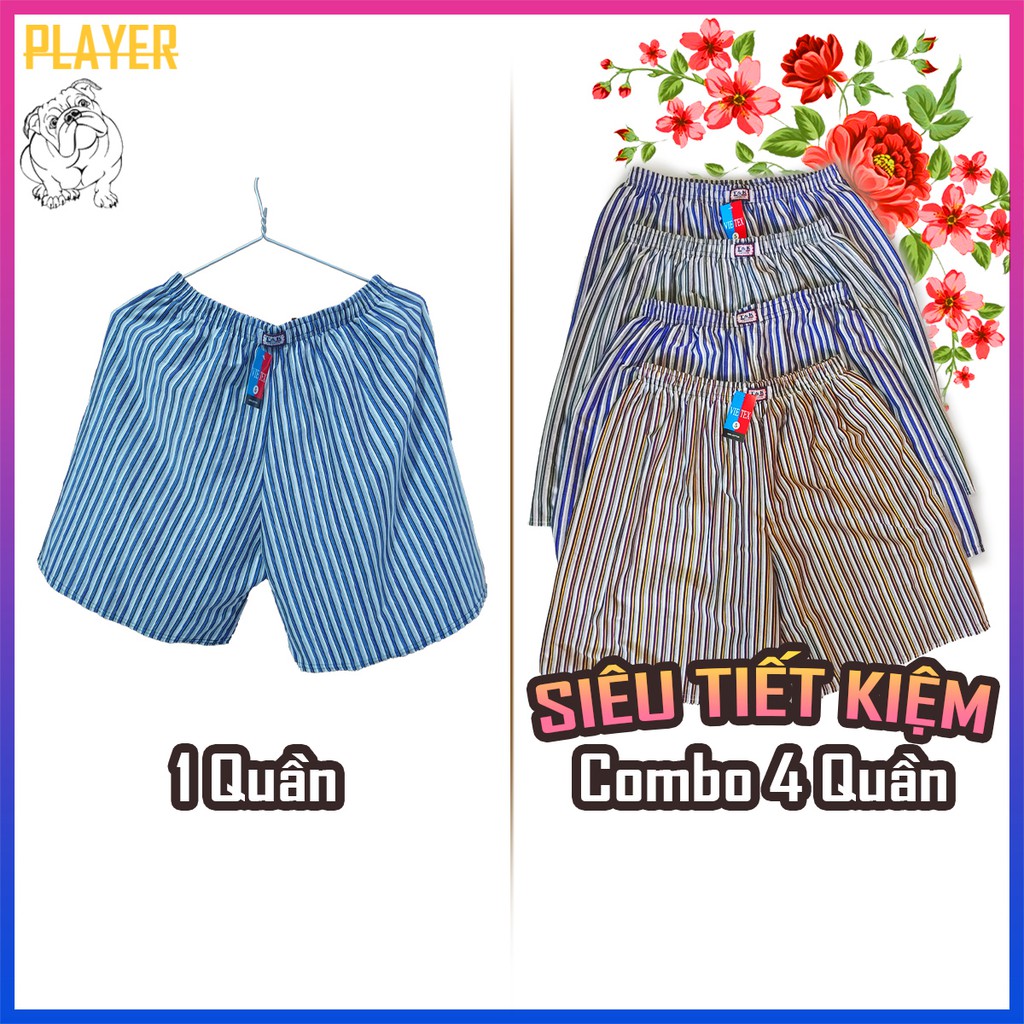 Quần Đùi Nam Sọc Kẻ Mặc Nhà, Măc Ngủ Cotton Thun Lạnh thoáng mát