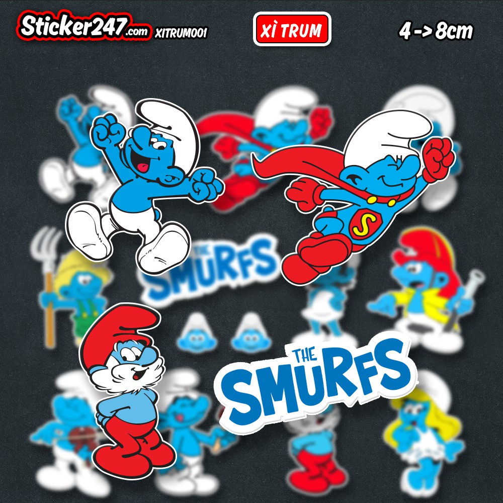 𝑭𝒓𝒆𝒆𝒔𝒉𝒊𝒑 Sticker Xì Trum, Sticker Smurf ▪️ Chống nước ▪️ XITRUM001 ▪️ Sticker 247