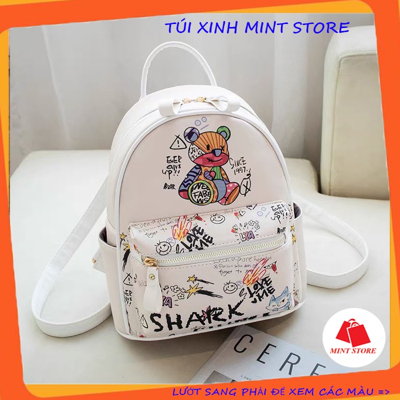 Balo da nữ mini đẹp đi chơi hình gấu dễ thương phong cách hàn quốc PK 358