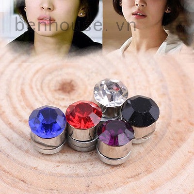 Khuyên Tai Nam Châm Đính Đá Thanh Lịch