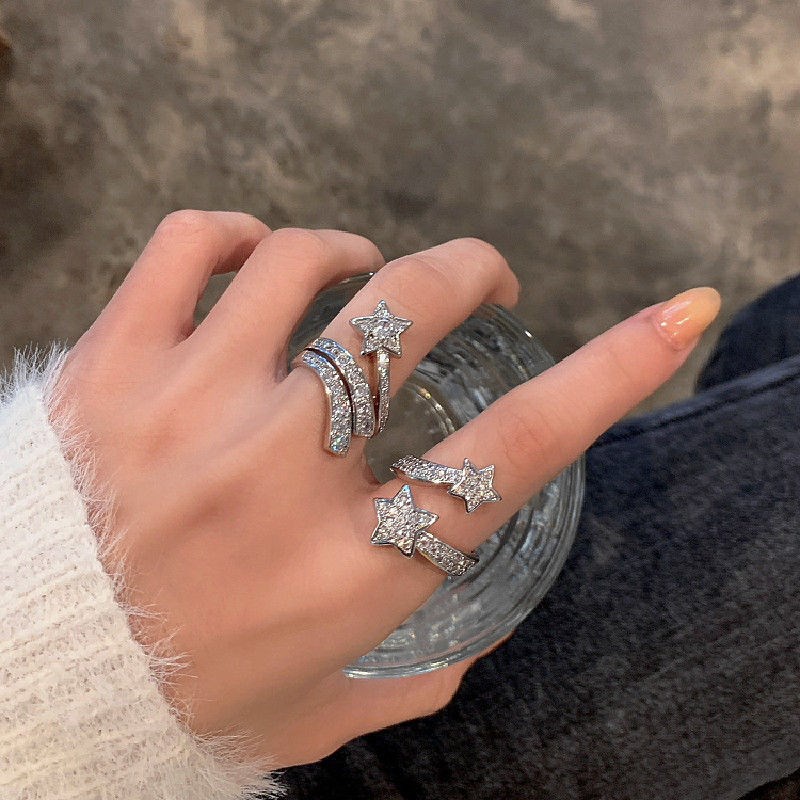Nhẫn Mở Hình Ngôi Sao Đính Đá Thời Trang