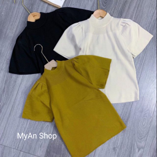 🌿 ÁO LEN CỘC VAI BỒNG CỔ 3 PHÂN💞