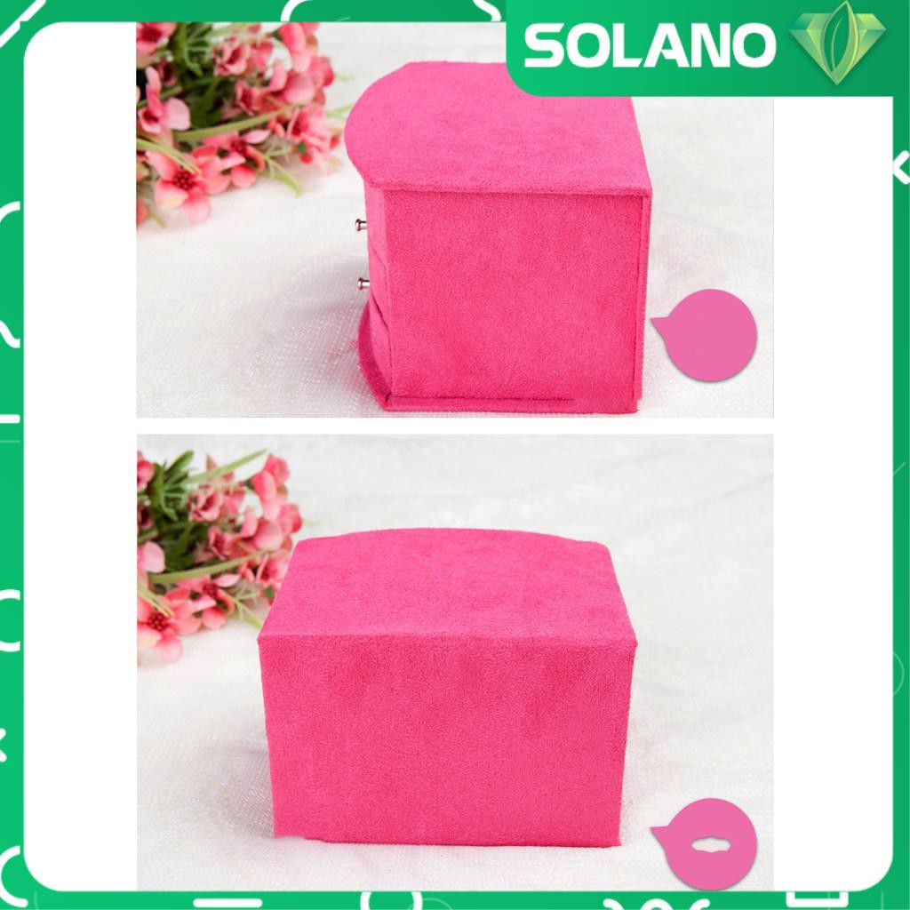 Hộp Đựng Trang Sức 3 Tầng Bọc Nhung Có Gương SOLANO DHDTS