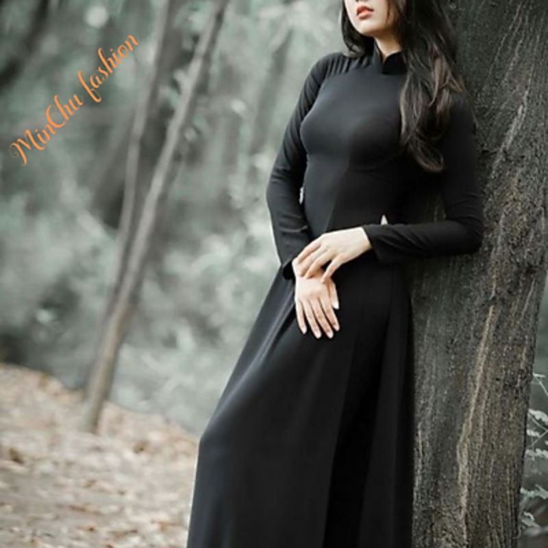 Sale_Áo dài đen 4 tà_ có bigsize