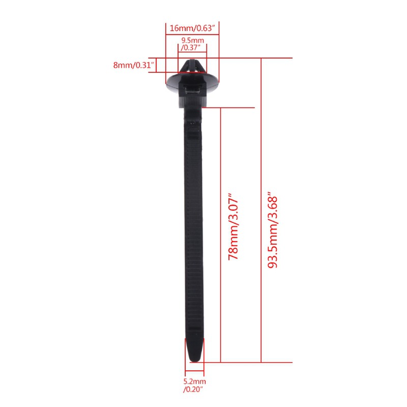 Bộ 50 kẹp cố định dây cáp màu đen cho xe hơi