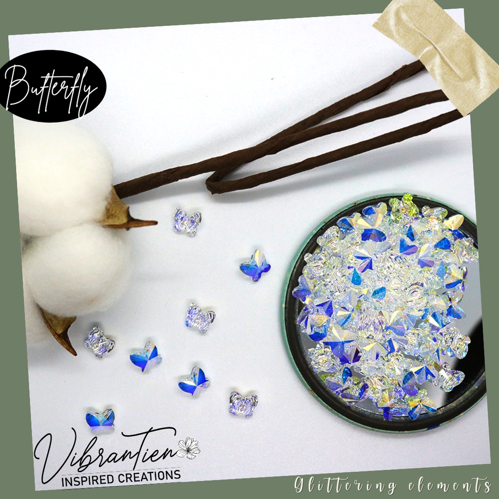 Pha lê Áo Swarovski bướm 8mm/10mm