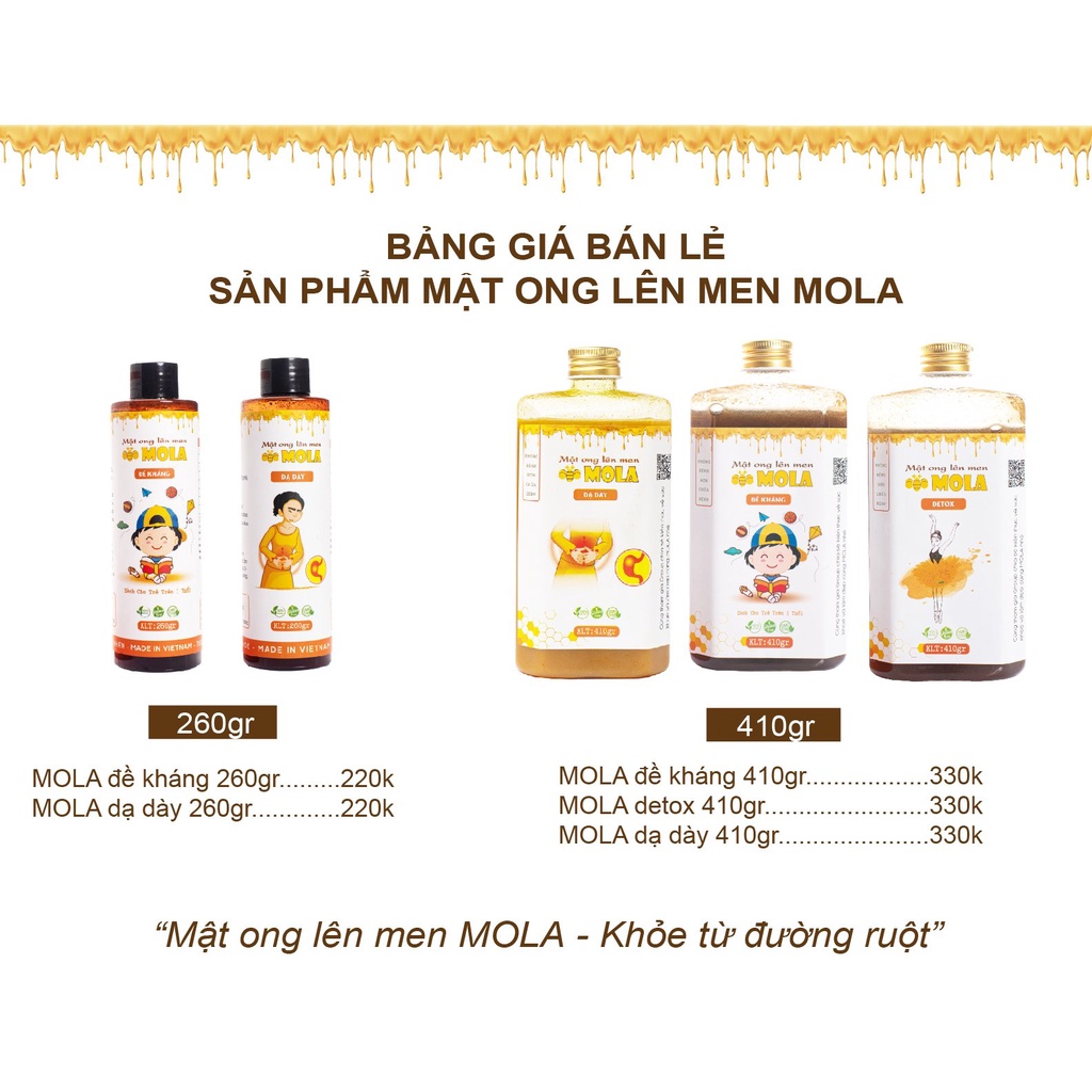 Mật ong lên men MOLA Nghệ riềng chai 410gr