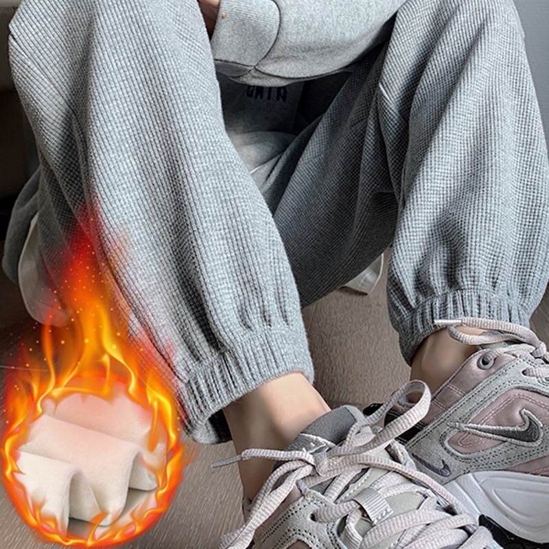 Quần jogger nữ ống rộng chun gấu