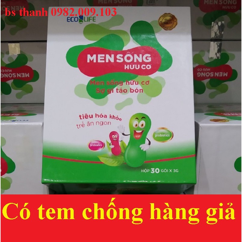 Men sống hữu cơ + sữa non pháp Ecolife hộp 30 gói date 2025