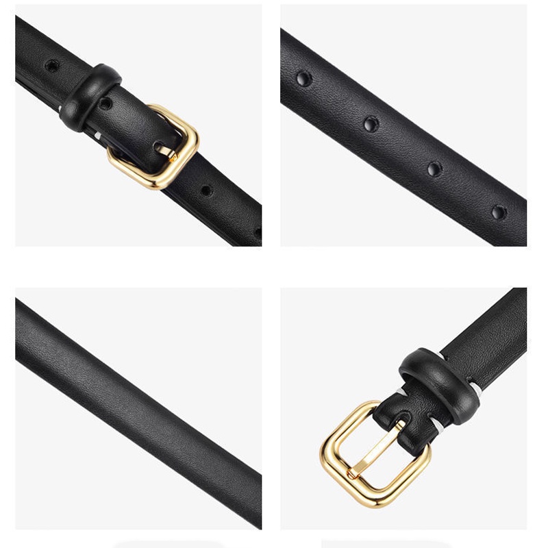 SmileFairyCC【COD &amp; Hàng Có Sẵn】Thắt Lưng Da Mềm Khóa Kim Loại Hình Tròn/Vuông Thời Trang Công Sở Cho Nữ