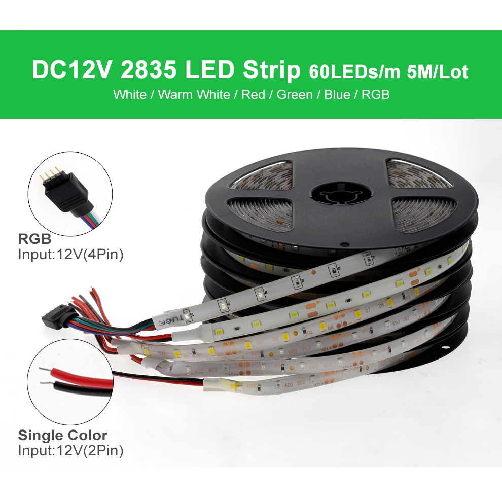 Dây Đèn Led Trang Trí Dc12V 5m 2835 60 Led / M RGB Single Color