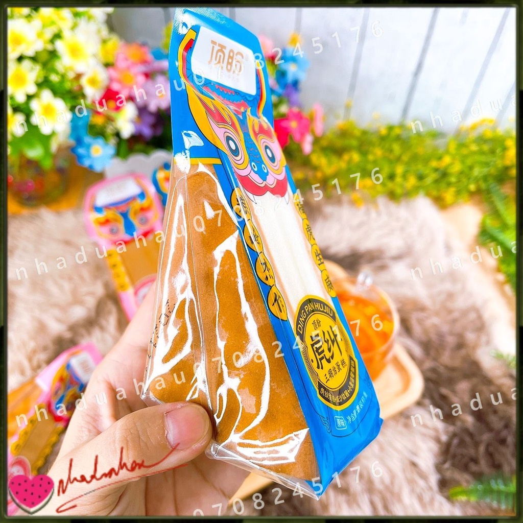 Bánh bông lan gato tam giác 3 màu dâu/trà xanh/socola Đài Loan cái lớn 150g