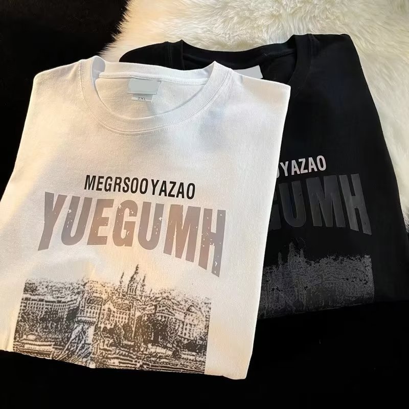 Áo Thun Tay Dài Dáng Rộng In Chữ Phong Cách Hip Hop Đường Phố Hàn Quốc Thời Trang Cho Nam Và Nữ size M-5XL