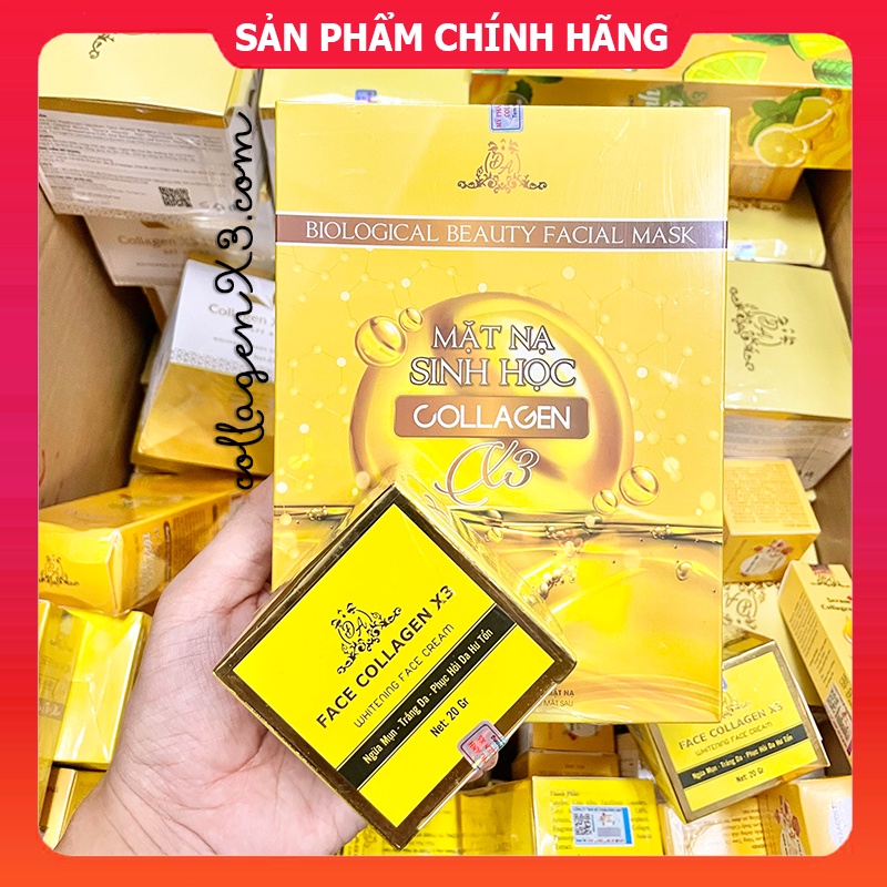 Combo Kem Face Collagen X3 + Mặt Nạ Colagen X3 Luxury Mỹ Phẩm Đông Anh