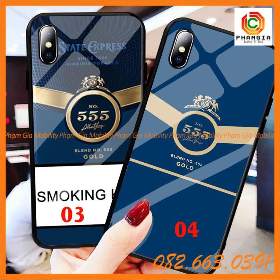 Ốp lưng điện thoại hình thuốc lá, ép kính cường lực chống bể cao cấp, viền dẻo bảo vệ máy