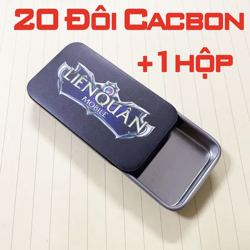 FREESHIP - COMBO 20 Đôi Bao Tay Chơi Game Sợi Cacbon - Tặng 1 Hộp Thiếc Đựng Bao Tay Logo Tùy Chọn