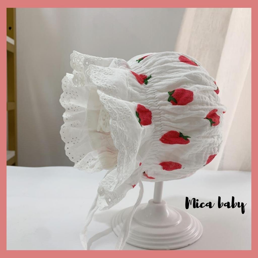 Mũ tiểu thư, mũ cô gái hà lan chất xô đũi trơn đáng yêu cho bé Mica baby MTT162