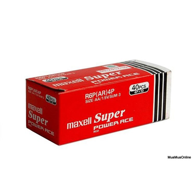 Bộ 8 Viên Pin Tiểu AA Maxell Super 1.5V Cao Cấp (Đỏ)