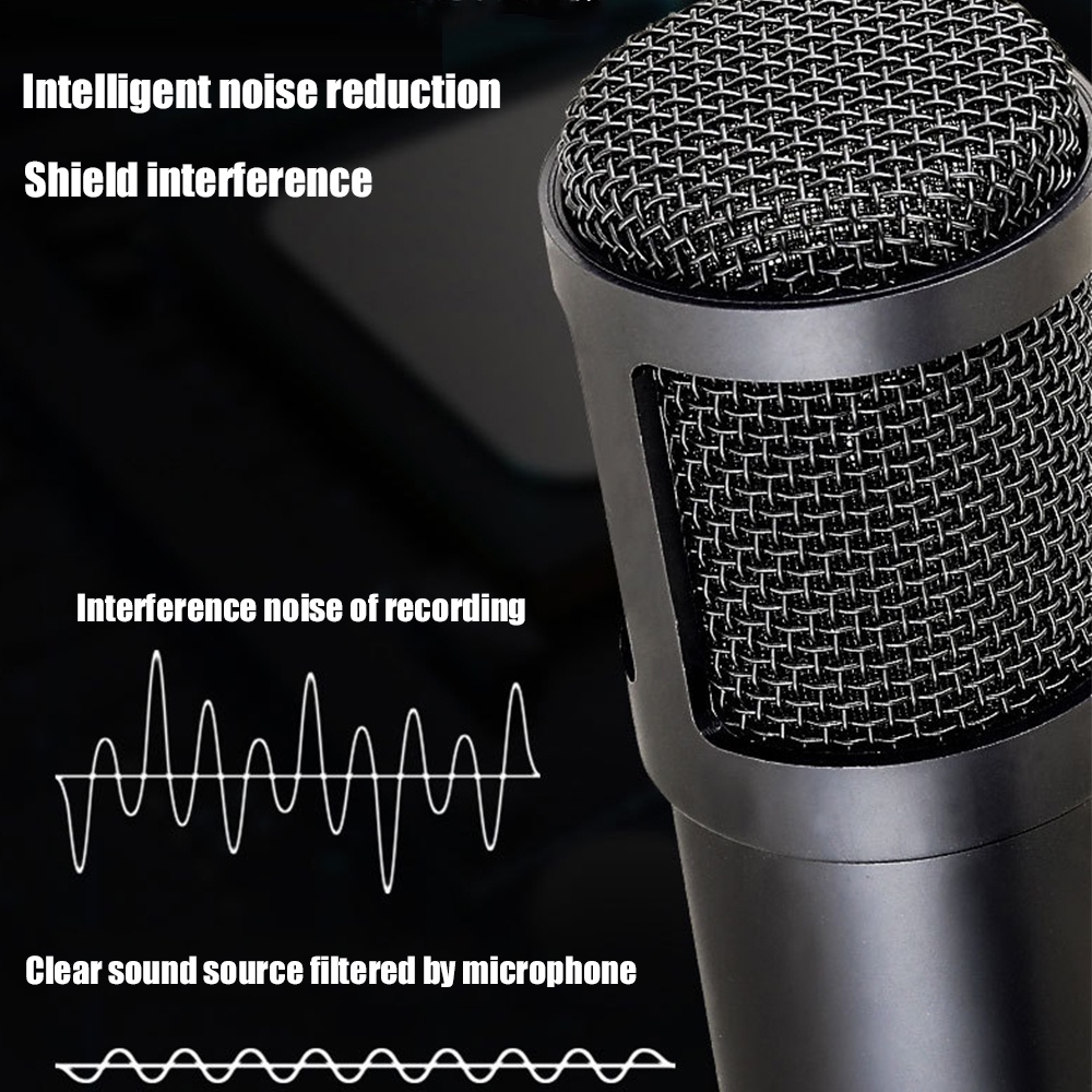 Micro Condenser bằng nhựa siêu nhẹ Micro thu âm karaoke có dây 3.5Mm cho máy tính Karaoke KTV