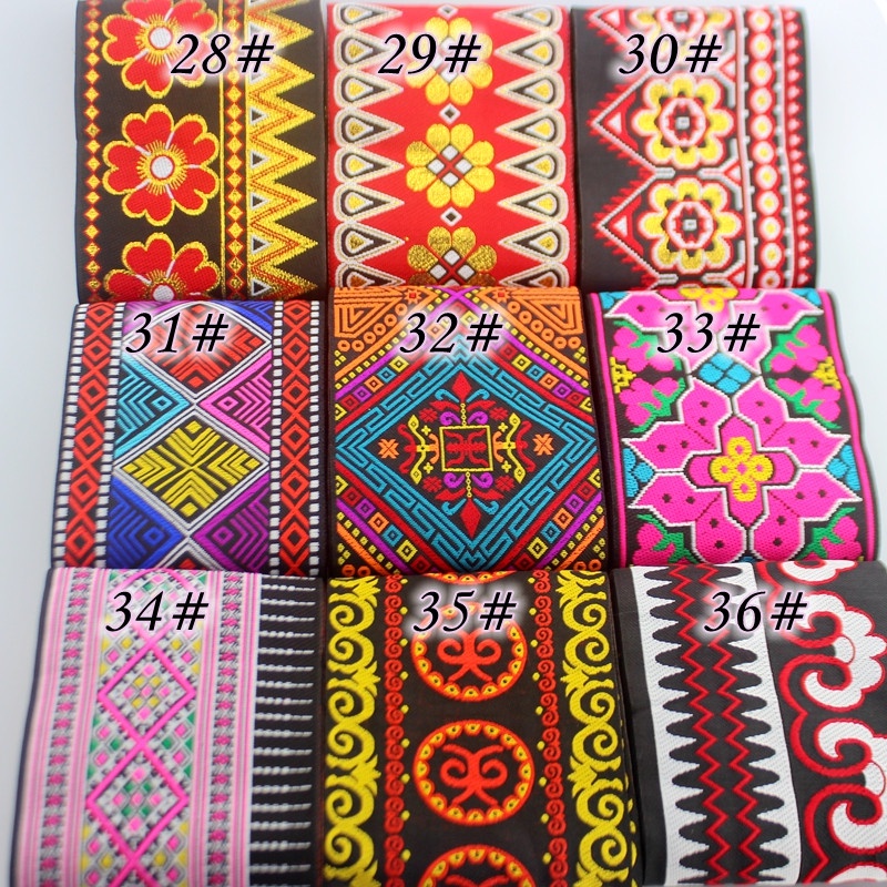 Vải Ren Thêu Họa Tiết Thổ Cẩm Dài 10cm Dài 5 Yards Dùng May Trang Phục