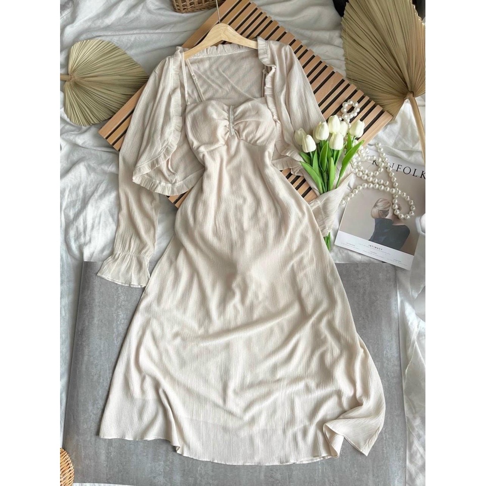 Váy Đẹp Nữ Đầm Hoa Nhí Phối Trắng Phong Cách Tay Bồng Siêu Sang Cá Tính thời Trang Nữ Hè Cho Bạn Gái