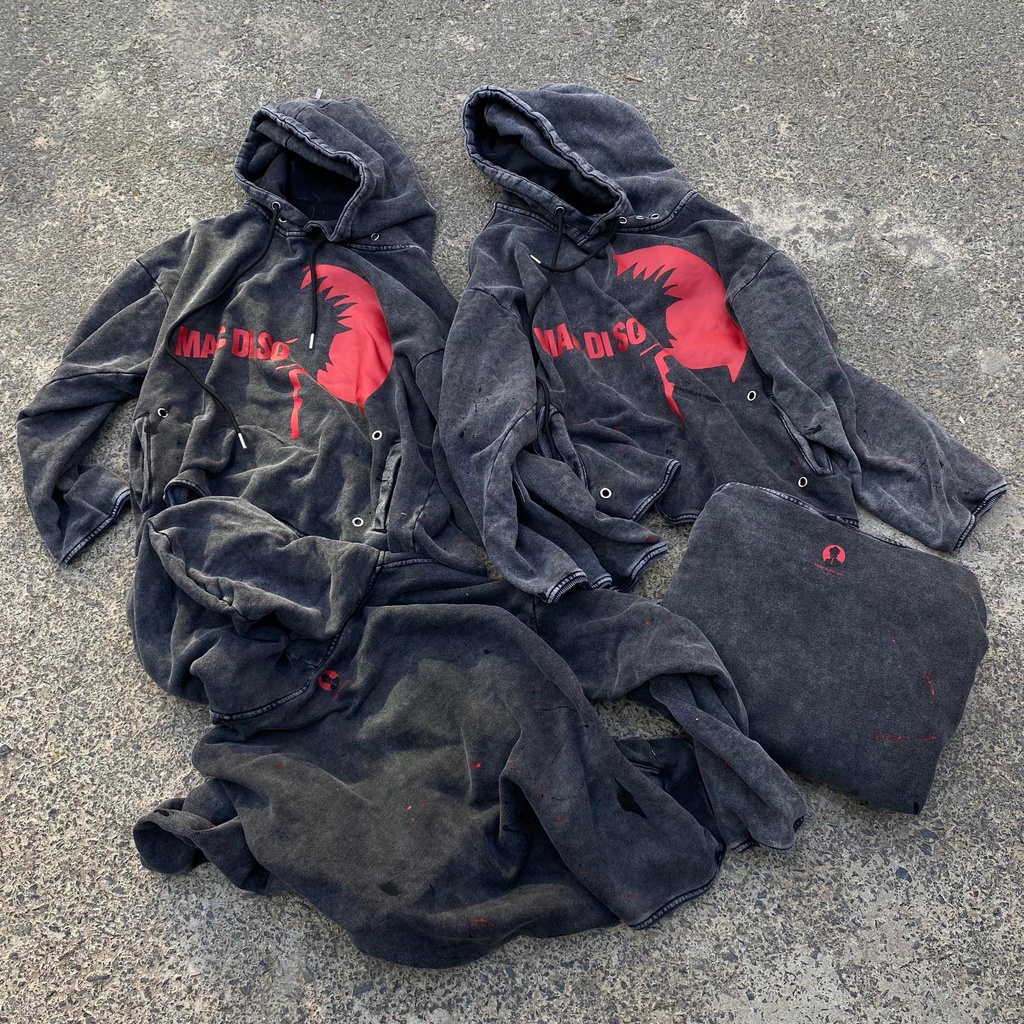 Áo Washed Hoodie Black